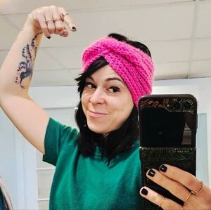 Hand Knit Knot Headband Baby Alpaca & Merino Wool Handmade By Me 🩷